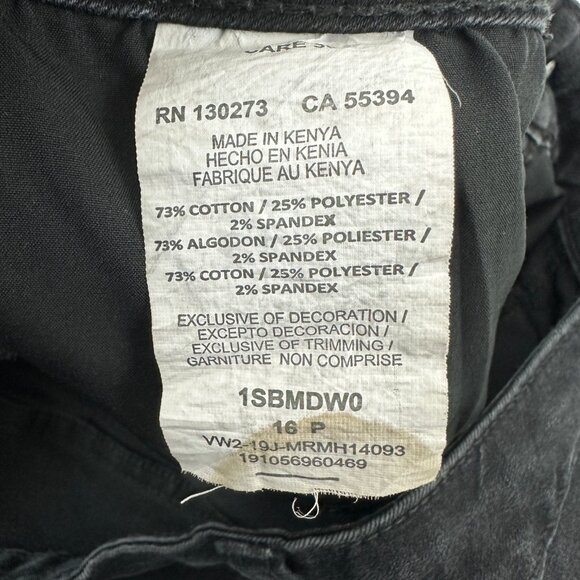 Lee Mid Rise Bootcut Women's size 16P Black Denim Jeans - Picture 4 of 5